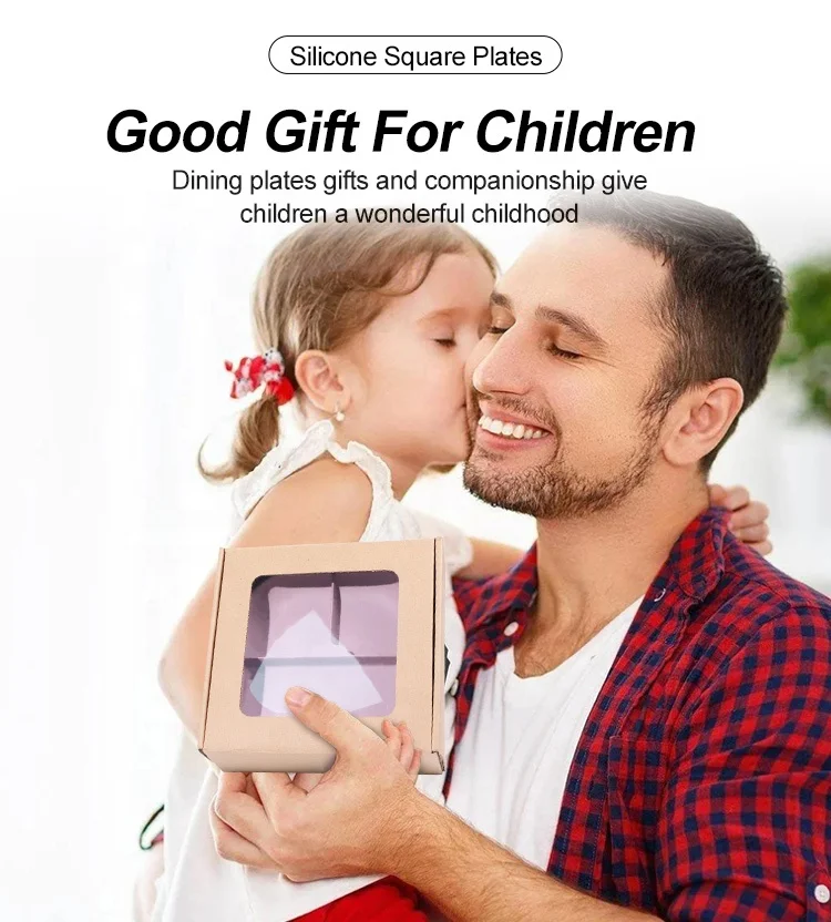 New Arrivals Custom Food Grade Eco Friendly Baby Feeding Plate Sets Bpa Free Kids Dinnerware Set Divided 3 Parts Baby Plate Set