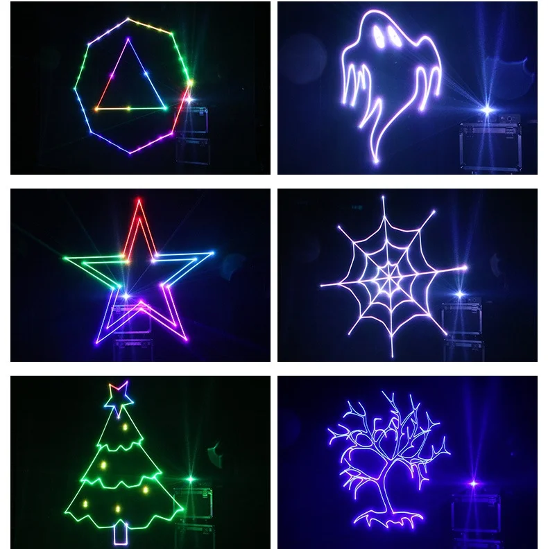 1W 2W 3W 4W 5W Full Color Animated Laser Stage Light  DJ Disco 3d Animation Lazer Stage Lights for Night Club