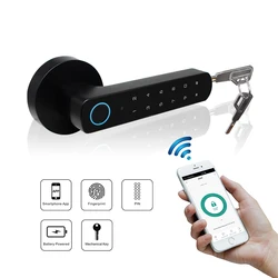 Mobile Phone Smart Bluetooth Keyless Keypad Biometric Fingerprint Door Lock