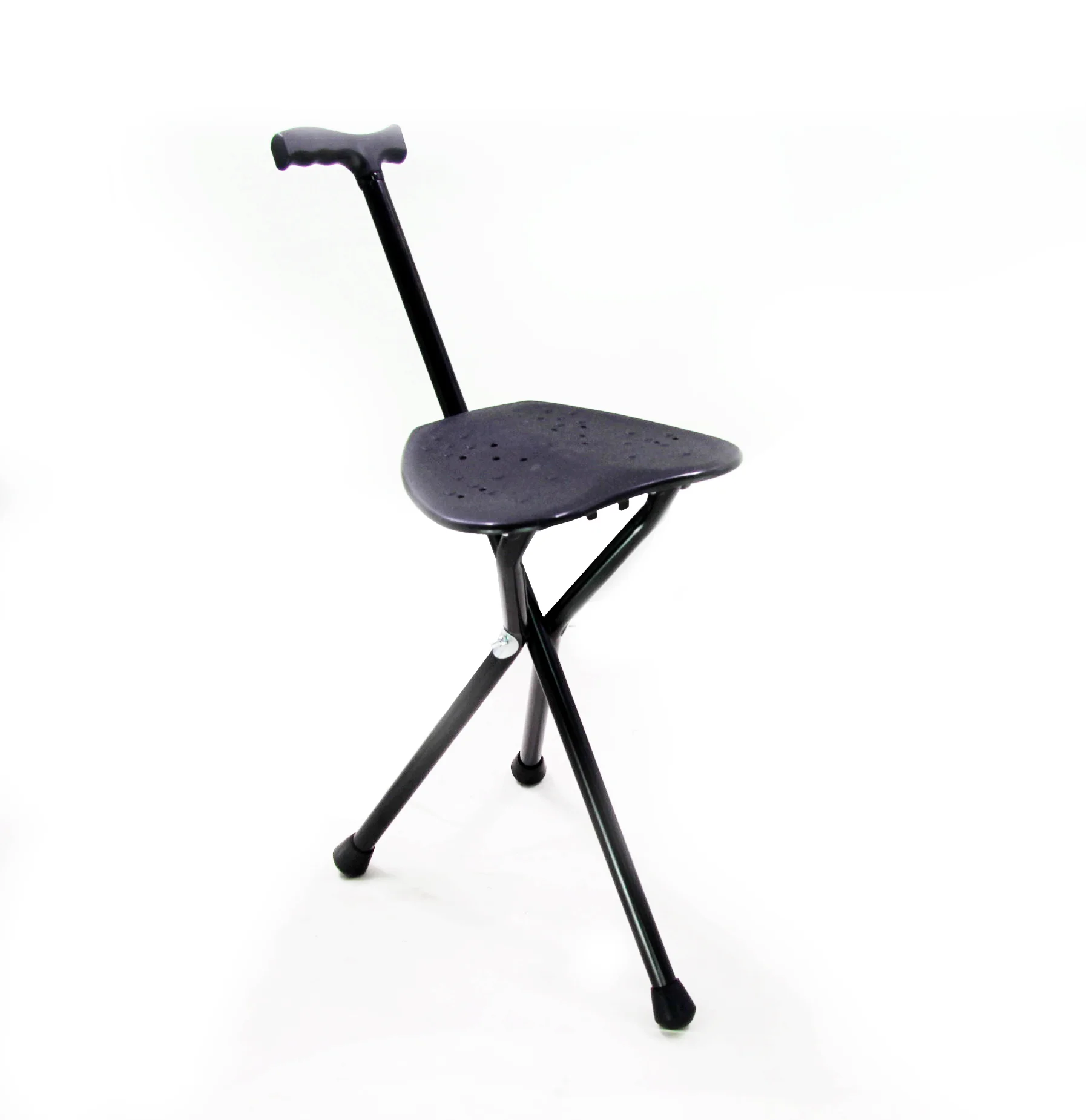 Elderly Adult Portable 3 Legs Aluminium Walking Stick Foldable Walking Cane Handle Crutch With Seat
