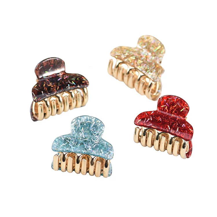 Горячая Распродажа корейский красивый акриловый Краб для волос Яркий Универсальный Ретро маленький зажим