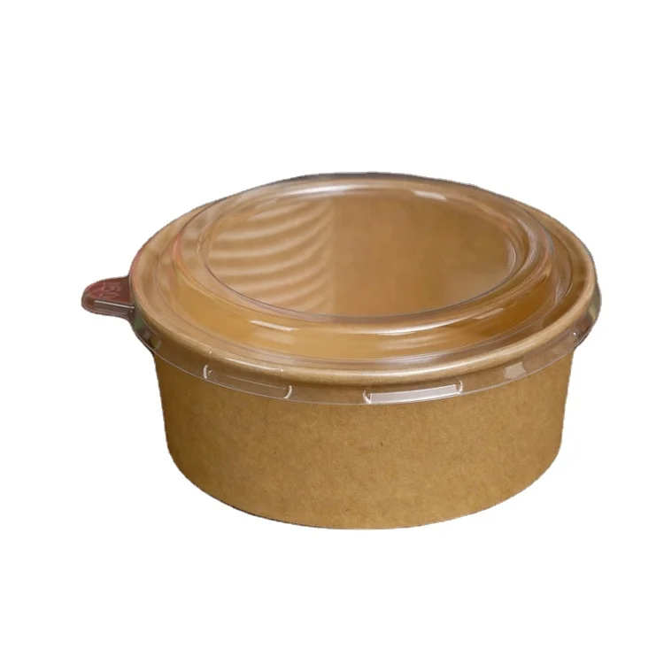 Customized takeaway paper lunch box tableware soup bowl salad bowl disposable paper bowl