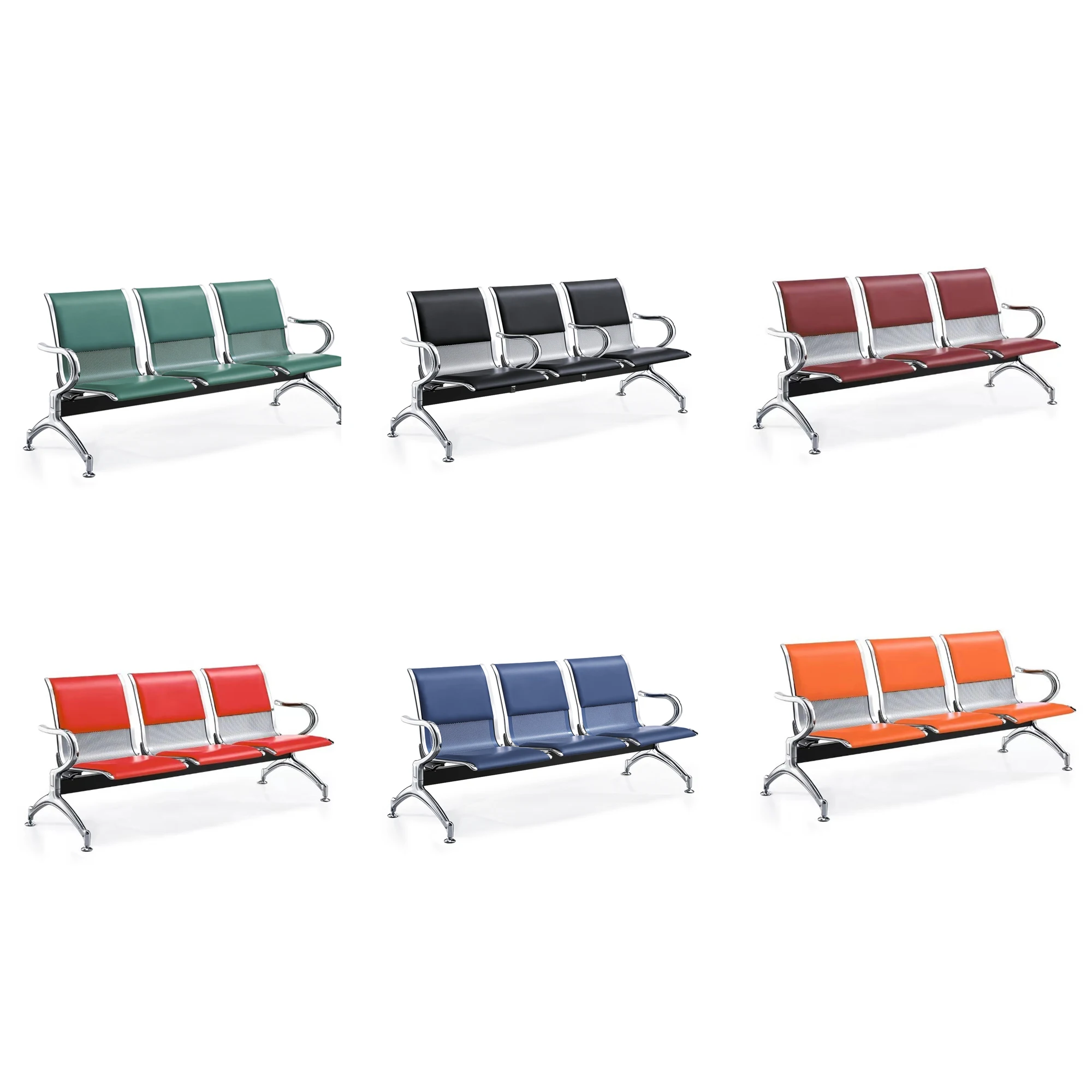 High quality public seating Airport Bank lobby waiting chairs Hospital waiting room 3 person chairs