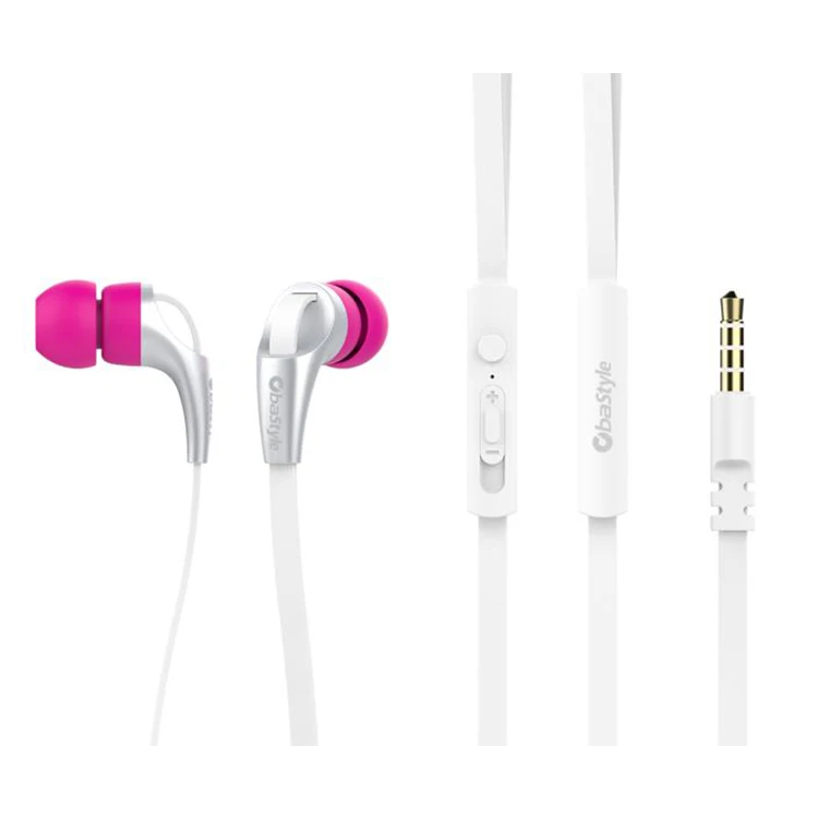 Light Weight In-ear Stereo Multicolor Earphone with Flat Cable