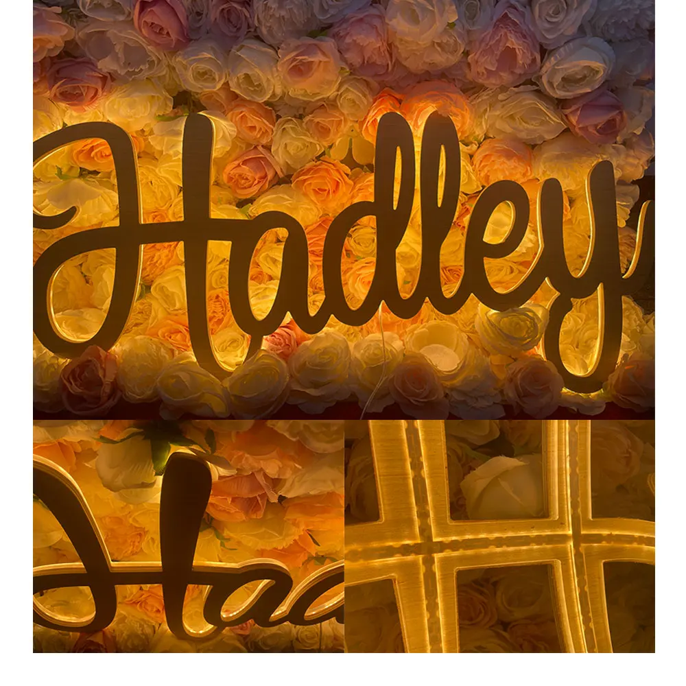 Factory Wholesale Custom Business 3D Indoor Wall Mounted Backlit Logo Channel Wooden Acrylic LED Letters Sign for Beauty Salon