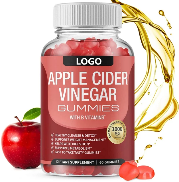 Hot sale wholesale price pure organic ACV helps system detox cleansing apple cider vinegar gummies 60 capsules