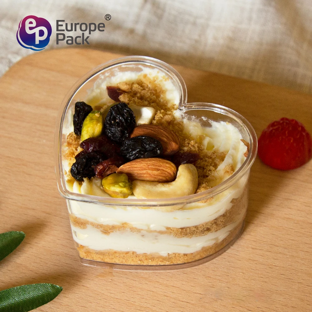 EPK new products heart-shaped shape PS disposable mini plastic box