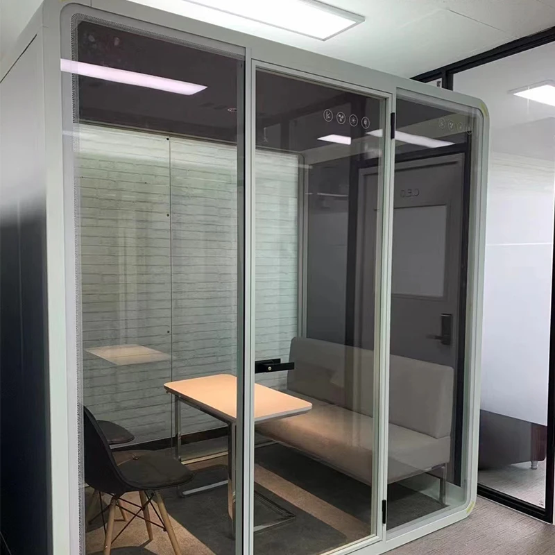 Hot selling simple assembly of soundproof table portable conference office soundproof cabin