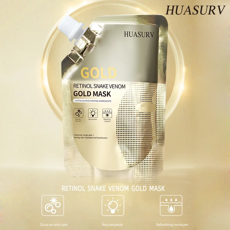 Retinol Snake Venom Peptide Gold Mask Minimize Pores Anti-aging Clear Moisturizing Improving Rough Skin Gold Peeling off Mask