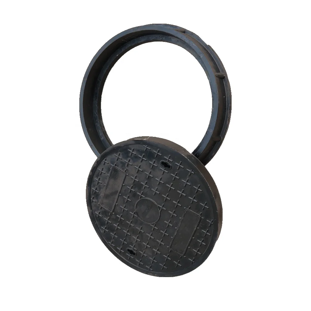 composite round SMC manhole cover en124 D400-C/O 600mm hinged with lock and sealing