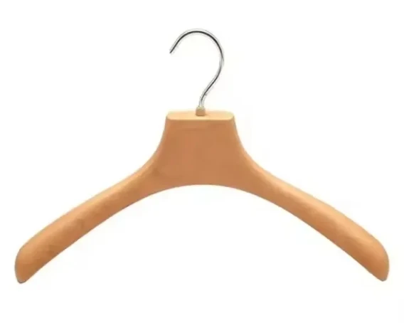 Hot selling natural wood clothes hanger household luxury wooden wide shoulder hanger