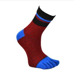 Five Fingers Socks Compression Toe Striped Socks 5 Finger Socks