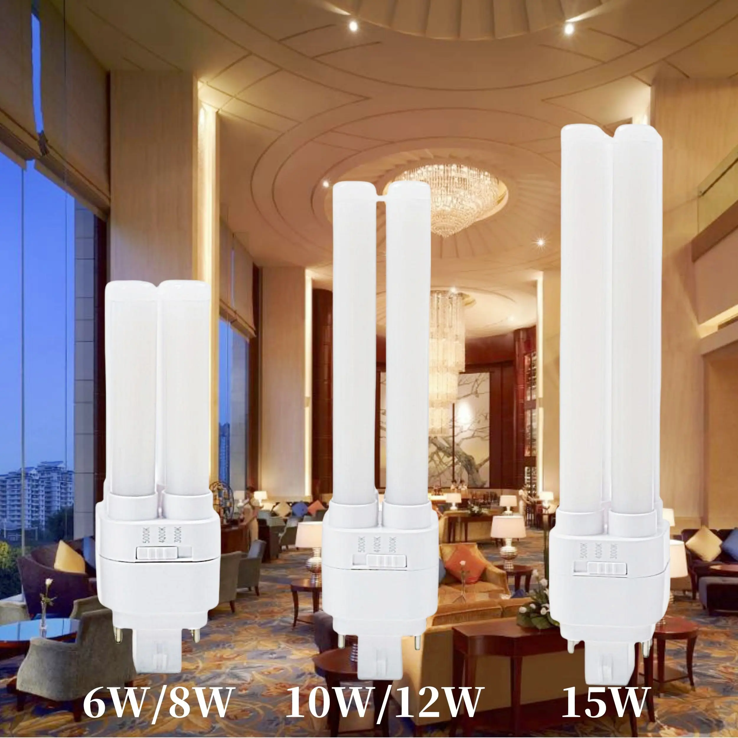 UL Listed Select 3 CCT warm white 3000k pl lamp replace CFL MHL HPS E27 G24 GX24 2pin 4pin G23 6w 8w 10w 12w 15w LED Corn Lights