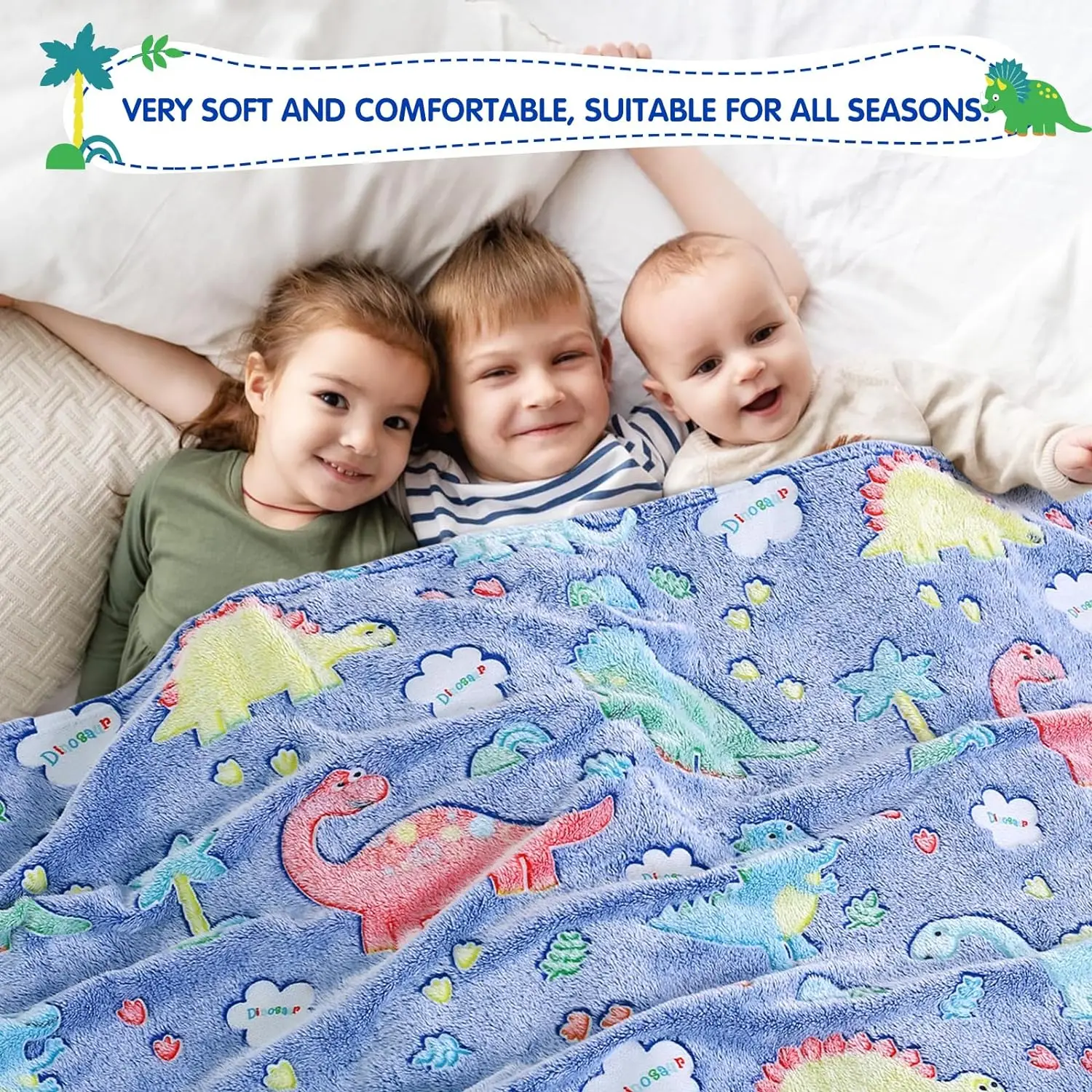 factory directly sell  Luminous Fleece Toddler blanket glow in the dark blanket for Kids Birthday Christmas