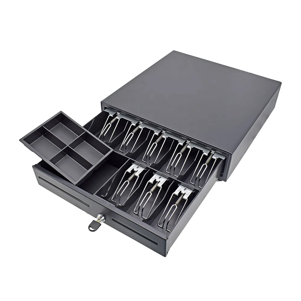 Hot Selling Metal Cash Drawer in POS Systems 12V Rj11 Lock Cash drawer for Sale