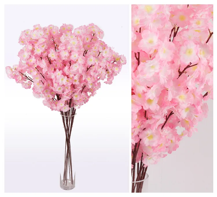 Factory Indoor Decoration Pink Artificial Cherry Blossom Tree Branches Arches Flowers Centerpiece Wedding Decoration