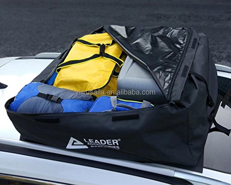 Rain Dust Water Proof Vehicle Car Roof Rack Cargo Tent Carrier Box 1000D PVC Tarpaulin Travel Camping Storage Bag 110*90*30cm