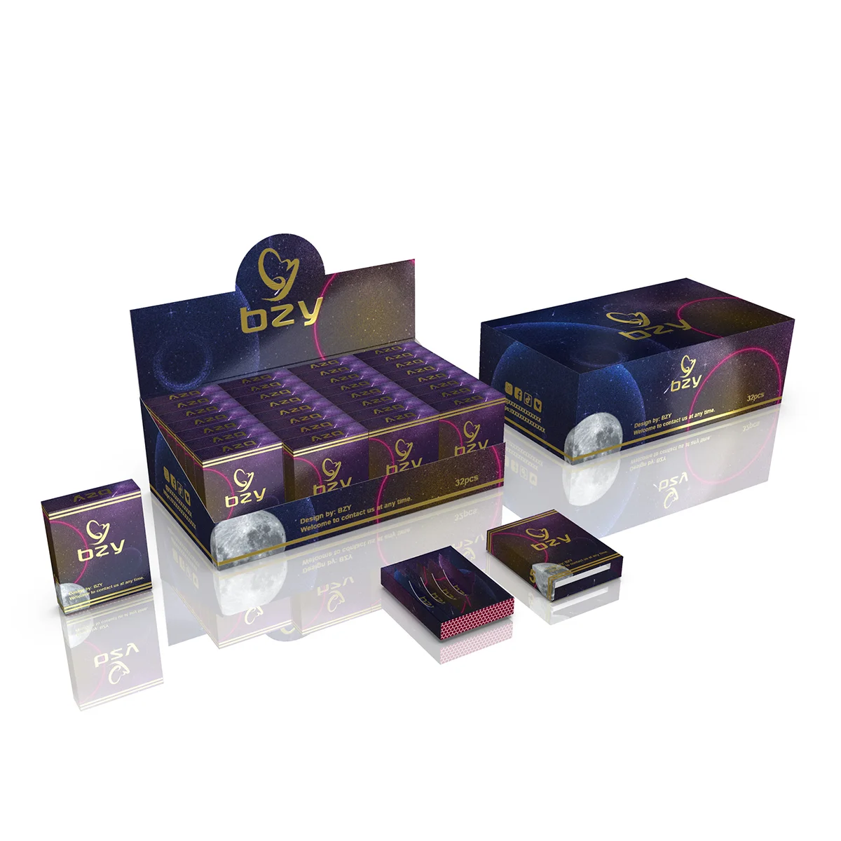 Biodegradable Handmade 5 Pack Childproof Luxury Roll Package Custom Logo Child Resistant Roll Box Packaging