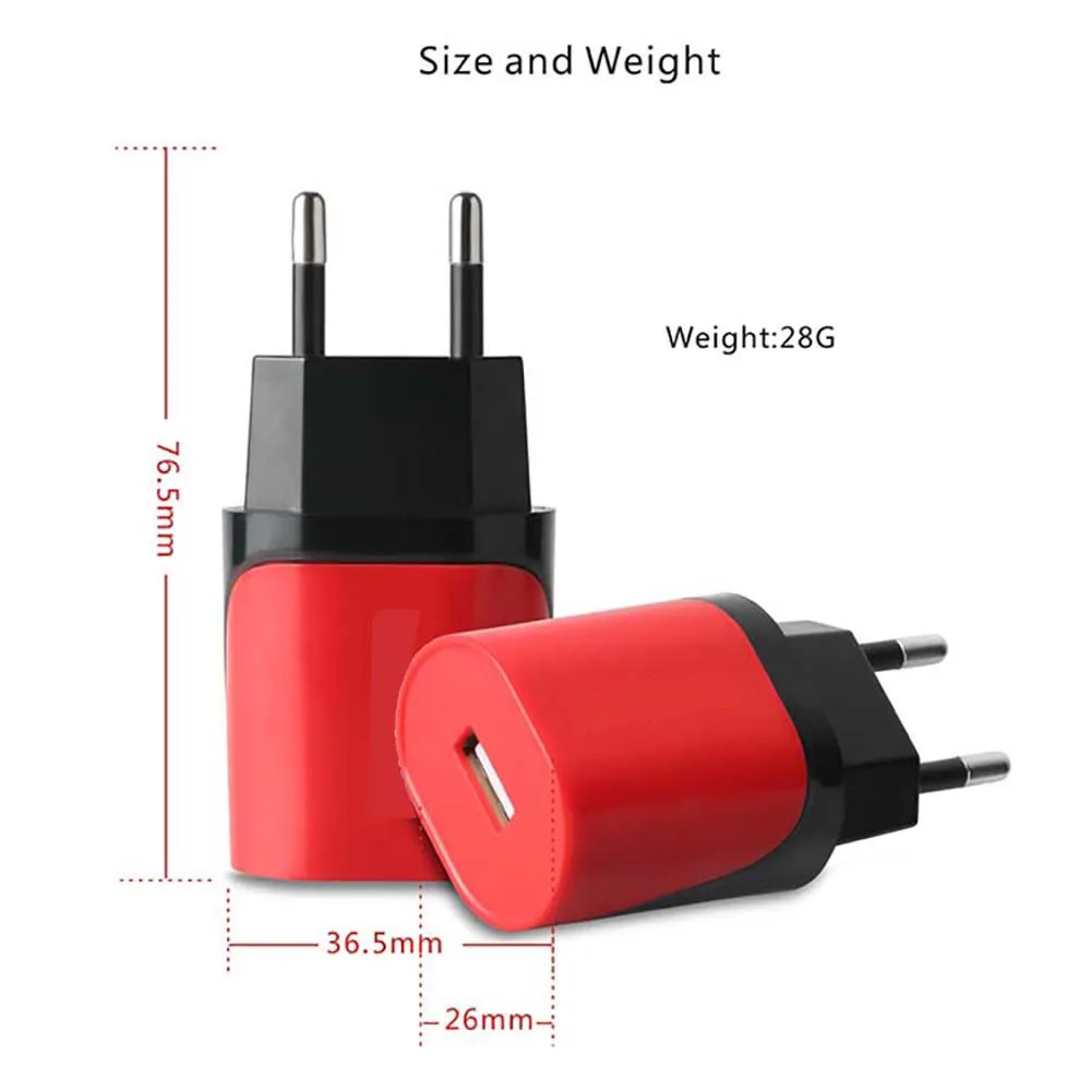 single port  5v2A/2.4A double colors mould fast charging  mobile phone charger wholesale usb charger for phone