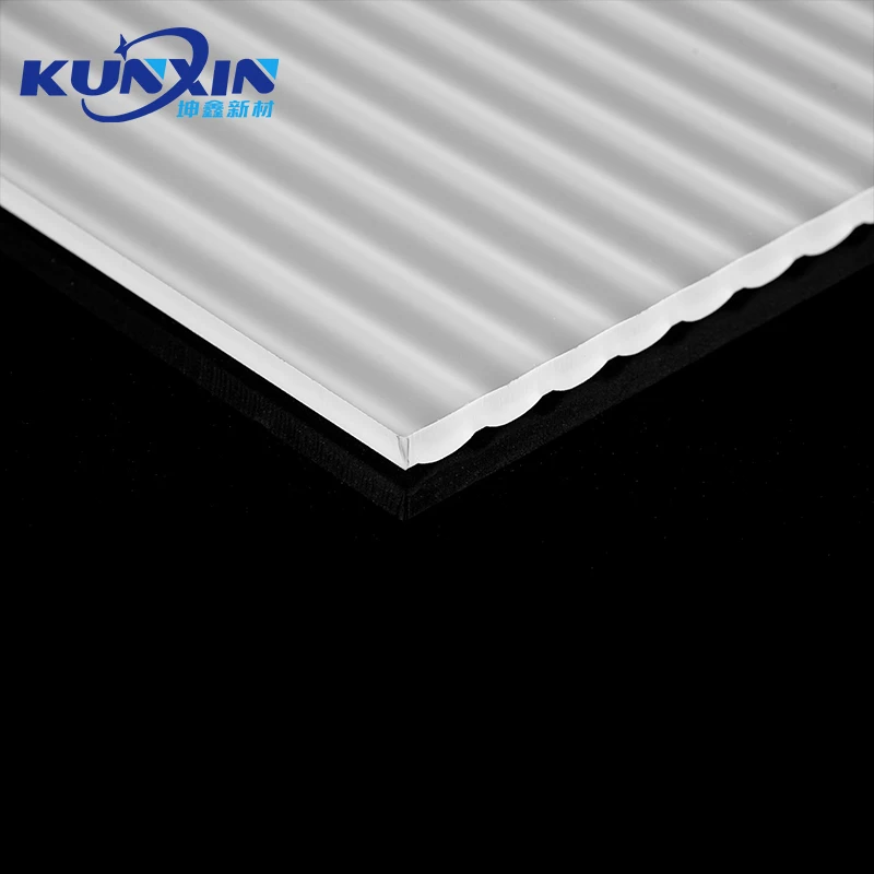 Modern Plastic Room Divider Wave Textured PMMA Decorative Opal White Striped Ribbed Acrylic Sheet
