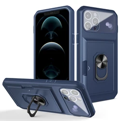 New Product Multifunction TPU PC Wallet Card Slots Ring Kickstand Magnetic Phone Case Cover For MOTO Edge 30