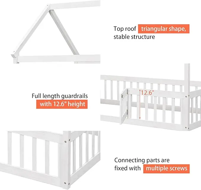 latest designs wood platform princess child toddler bed kids castle beds for kids