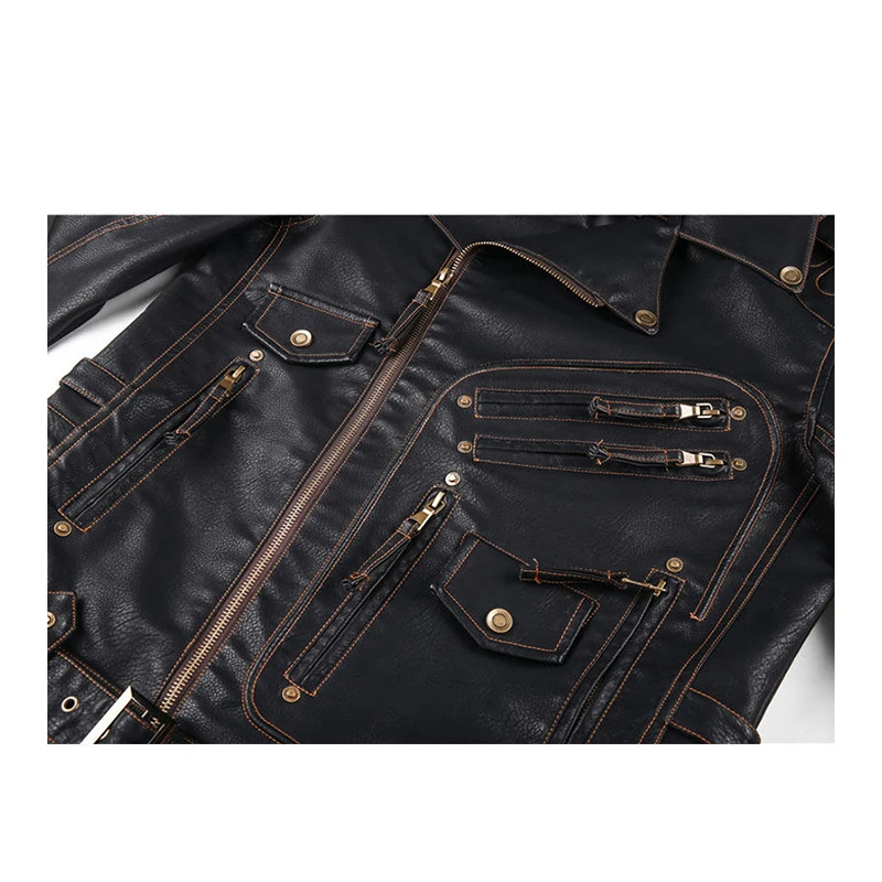 100% Real Motorbike Wholesale High Quality Warm Motorbike veste en cuir homme jacke Leather jacket