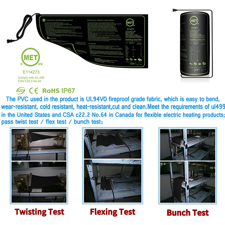Manufacturer Wholesale Waterproof Greenhouse Germination Heating Mats For Starting Seeds