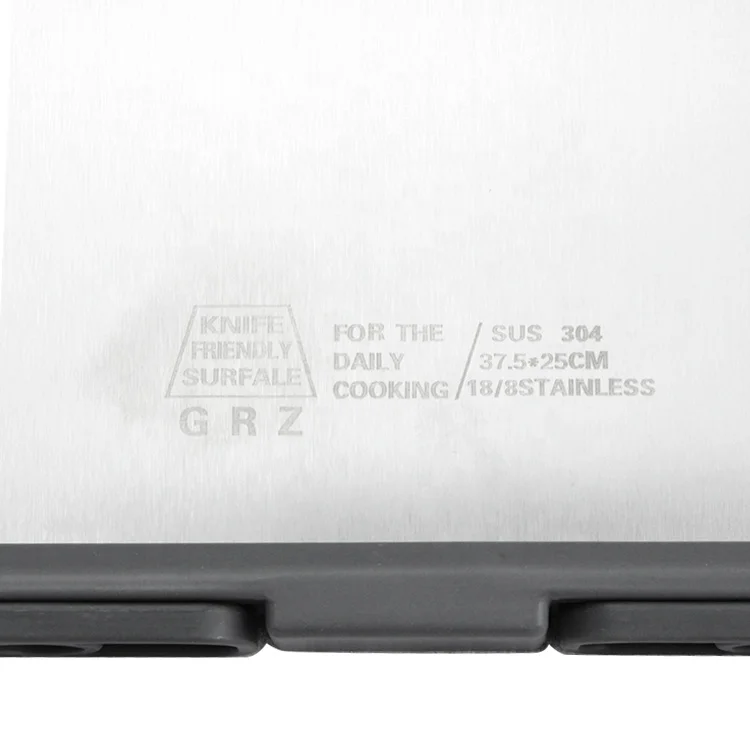 Double Sided Plastic and Metal 304 Stainless Steel Vegetable Meat 2 in 1 Chopping Board