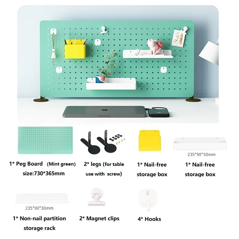Steel Garage Wall Mount Pegboard Metal Display Wall Peg Board Shelf with Storage Hook Organizer Kits