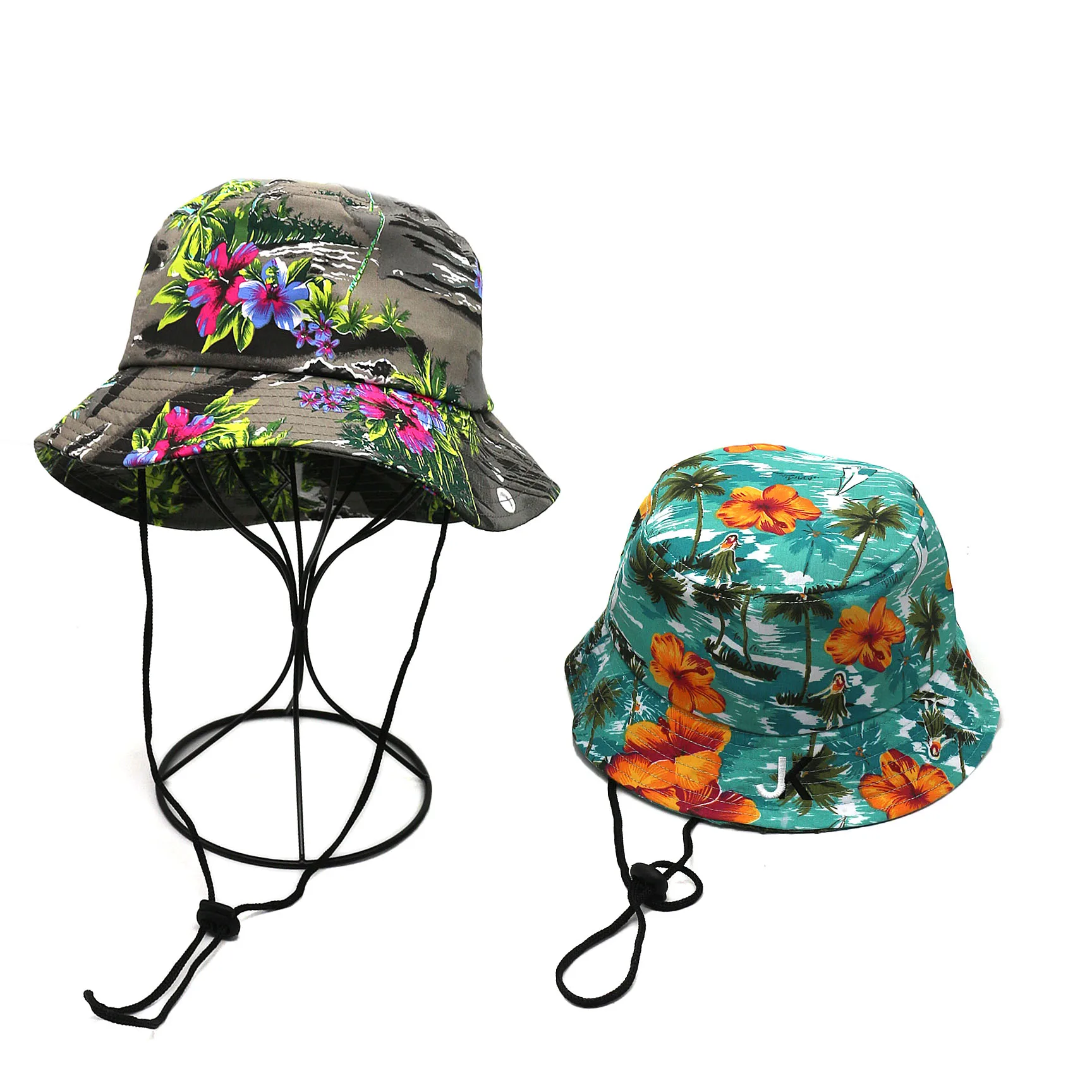 Оптовая продажа Модная хлопковая летняя пляжная шляпа с цветочным принтом гавайская