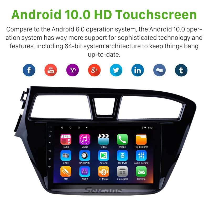 9 inch HD Touch Screen Android 13.0 Radio GPS Navigation for HYUNDAI I20 LHD  2014 2015 with USB Music WIFI Mirror Link