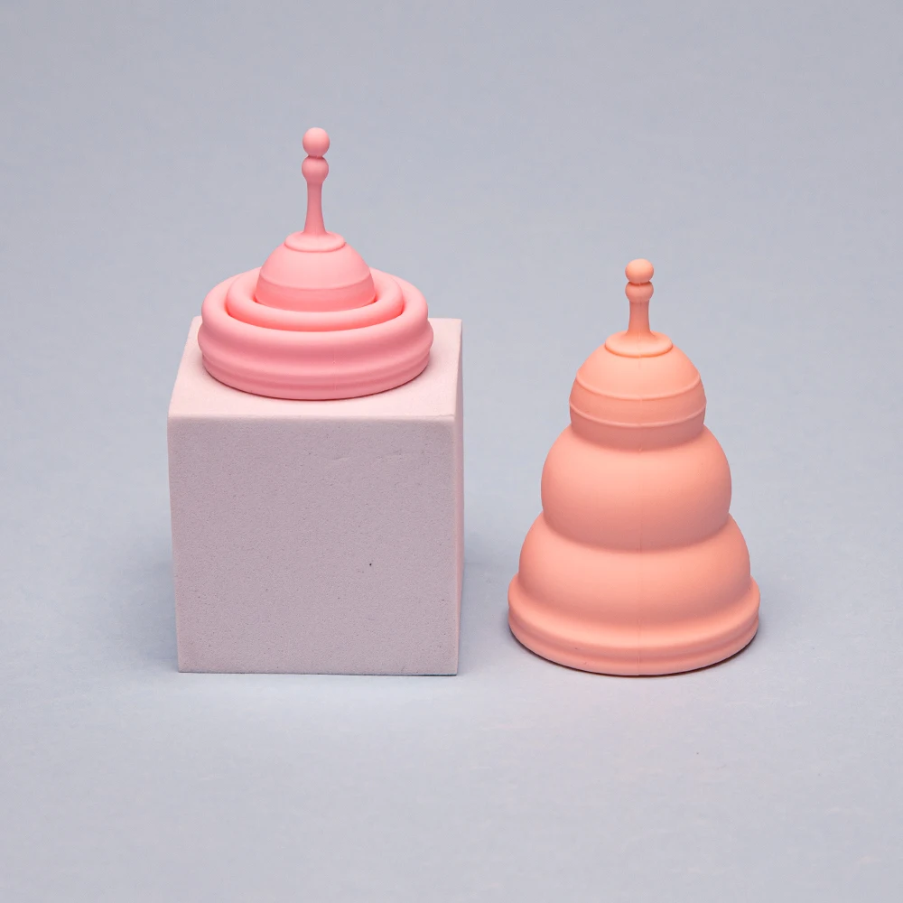 Прозрачная прозрачная менструальная чашка медицинского класса складная