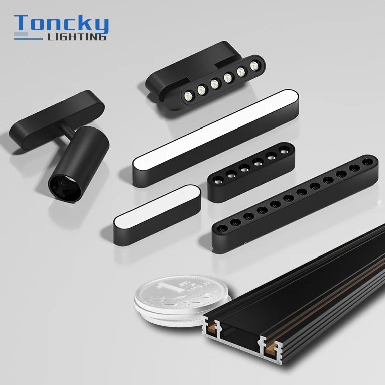 Magnetic Flood Light Commercial Led Linear Rail Track Light System Ultra-Thin Mini Magnetic Track Light