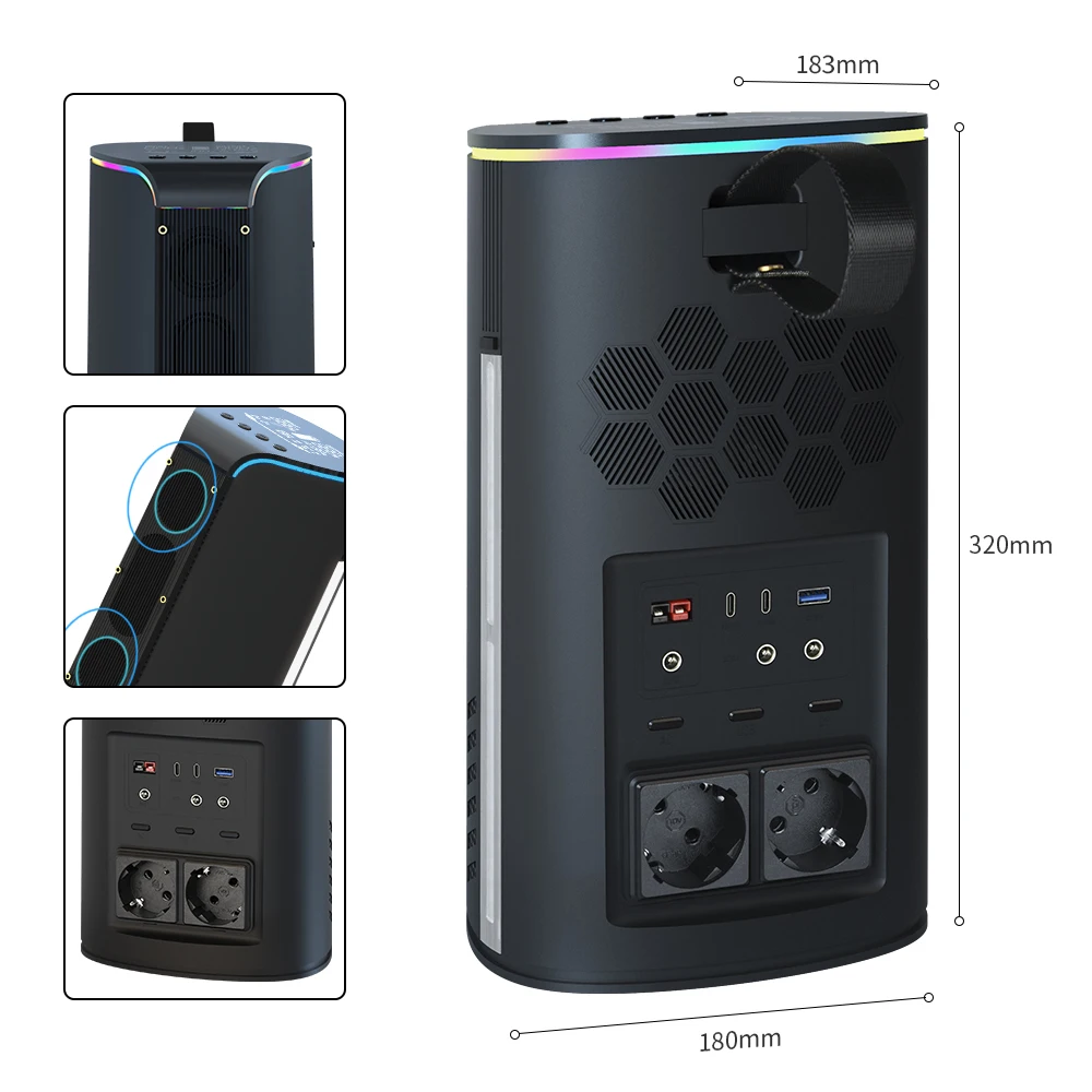 Unique Sound Power Station Music Portable Battery 700W AC Multiple Output 220V 110V 12V 5V