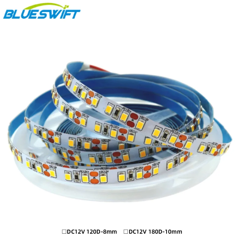 Smd 2835 24v 12v Snake 12 Volt Low Voltage Flexible 10 Meters Blue Color Led Strip Lights for Home for Stairs