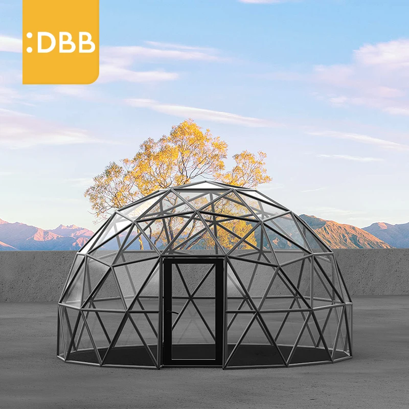 Best Selling 12Ft Round Greenhouse Glass Greenhouse Garden Professional Galvanized Steel Steel Prefab Green Houses
