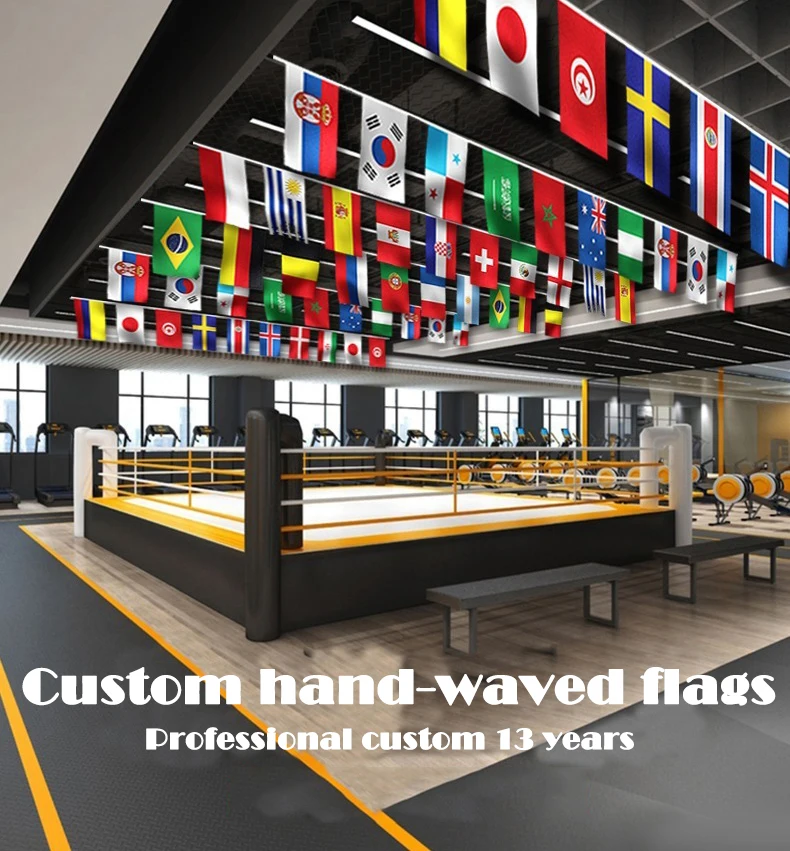 Factory Direct Sale Promotional Custom Size Sublimation Commerce Campaign Advertising All Country Hand Waving Flag With Stick