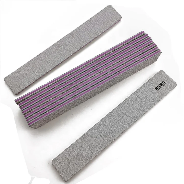 Manufacturer Professional Rectangle Zebra Gray Square Nail Files 100/100 Buffer Nail Nail File  80/80