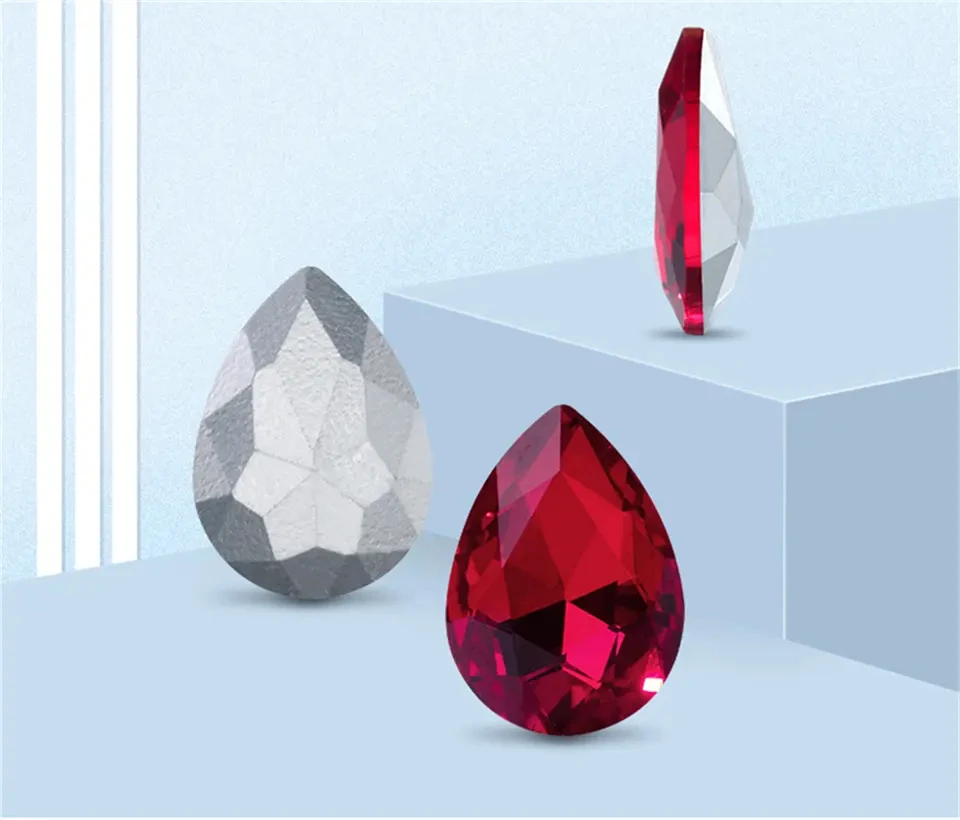 Best Choice High Quality Water Drop Glass Pointback Strass Glass Rhinestone Bulk Droplet Rhinestone For Diy Jewelry Making