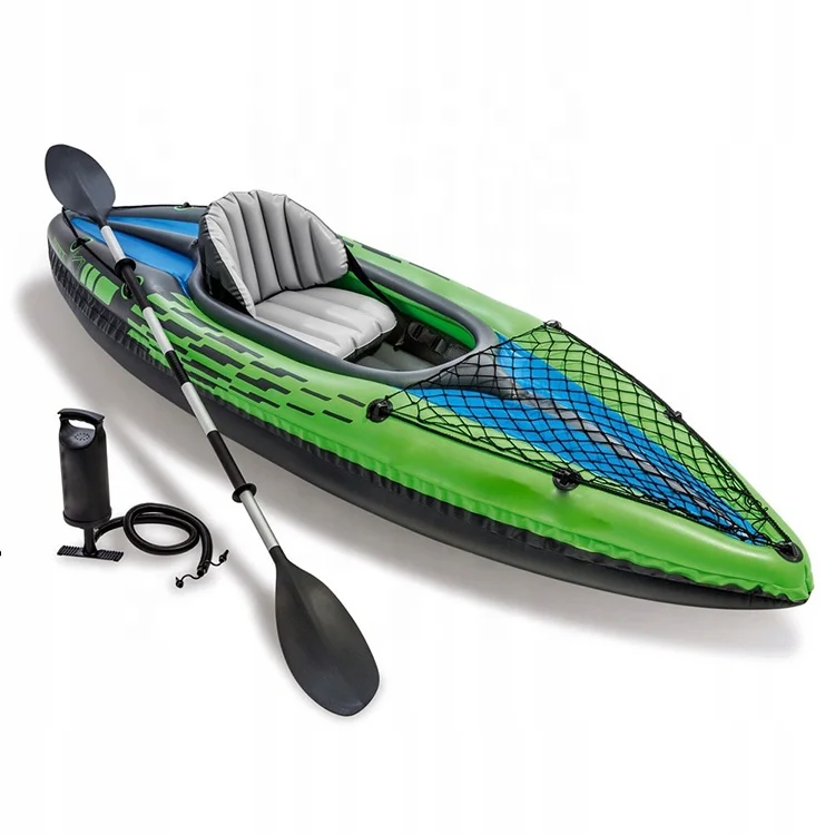 New design Blue 2 person inflatable plastic racing kayak with all accessories