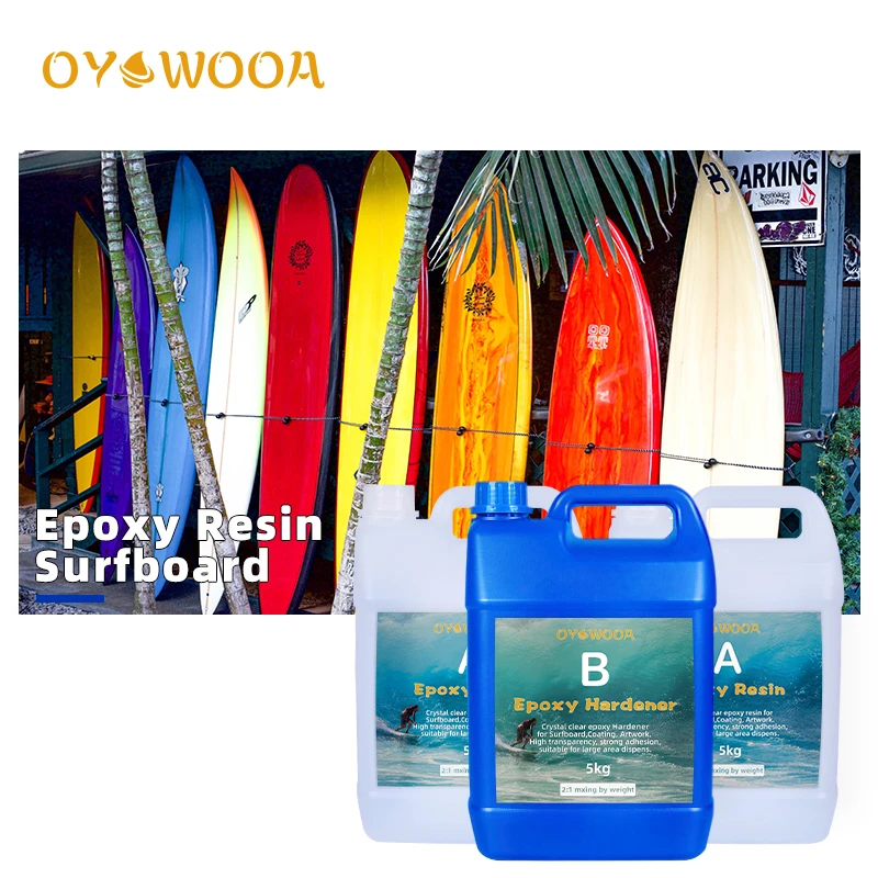 Marine acid-resistant seawater surfboard 2:1 glue coating glass fiber resin transparent crystal ab glue art epoxy resin