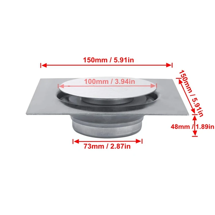HF 6 Inches Stainless Steel Anti Odor Cockroac ss Floor Trap Drain Pop-up Shower Drain
