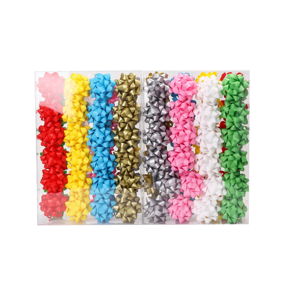 Wedding party or Christmas Gift decorations matte PP 8 mini star bow polypropylene gift bow
