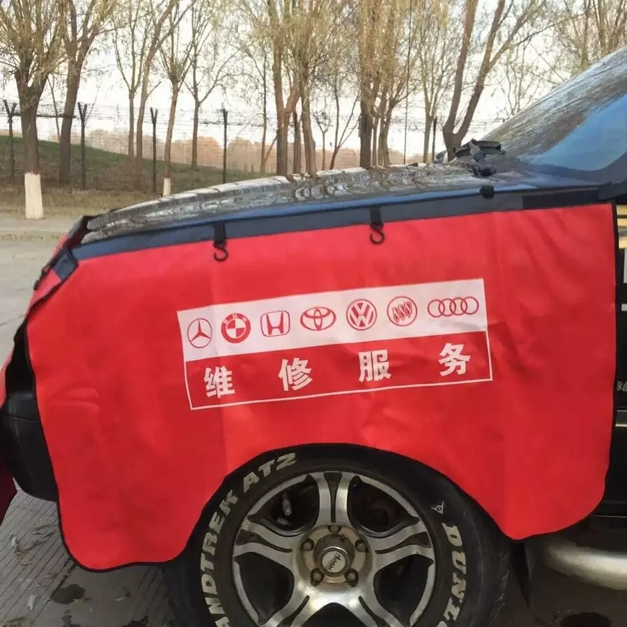 Custom Anti-oil Car Fender Covers PVC PU Magnetic Auto Repair Protection Pad Side Dust Car Fender Cover With Magnetic