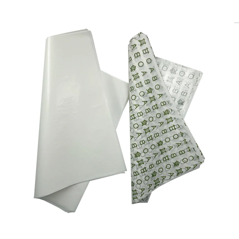 Wrap paper white kraft Recyclable Customized Butter Paper  Roll Food Wrapping Paper Snacks Sheets Sandwich