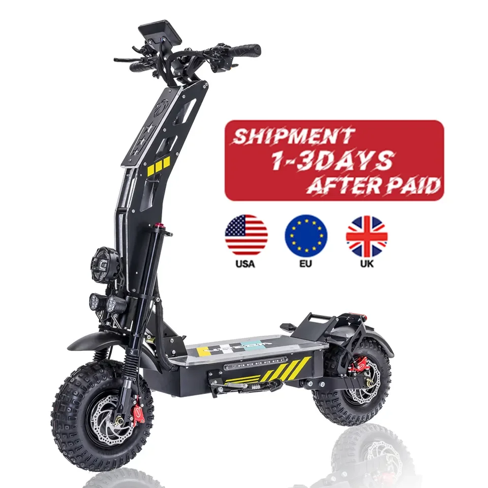 2023 HEZZO 13Inch 60V 8000W Dual Motors Fast Off Road Escooter US EU Warehouse Manufacturers 40Ah Foldable Electric Scooter