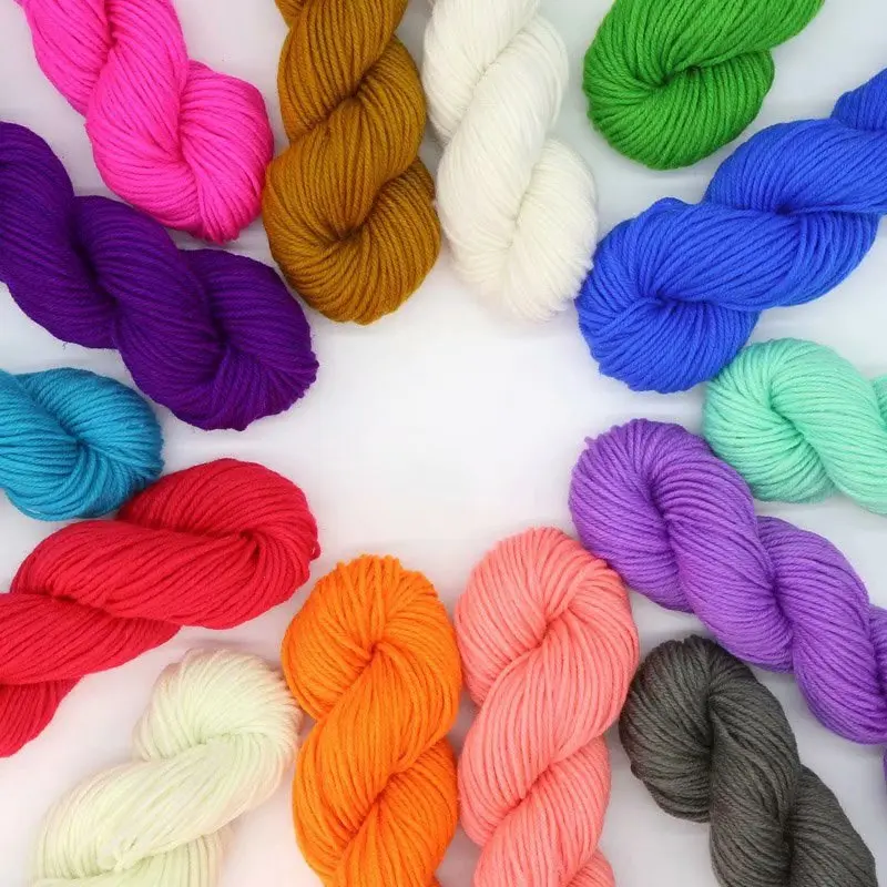 Charmkey Dyed Colorful Hank Baby Soft High Bulk Pure Knitting Crochet 100% Acrylic yarn for Sweater