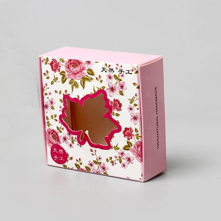 Custom small decorative pattern square paper cardboard soap box