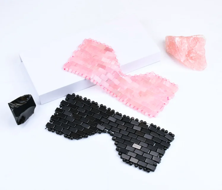 Quality Grade A popular natural rose quartz cooling eye Jade eye mask